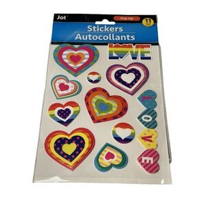 Jot Pop-Up Craft Stickers 11 Count Hearts Love Scrapbook Autocollants Multi